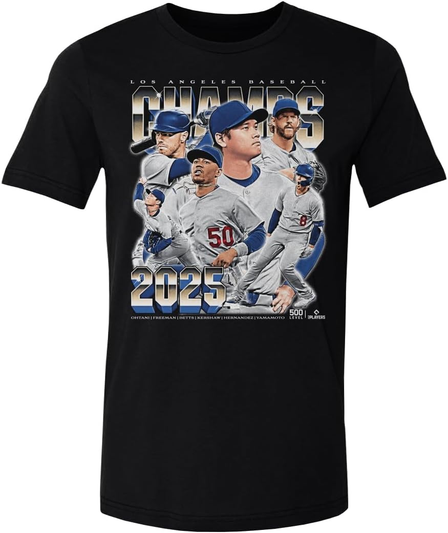 500 LEVEL Los Angeles Baseball 2025 Back to Back World Champs Shirt
