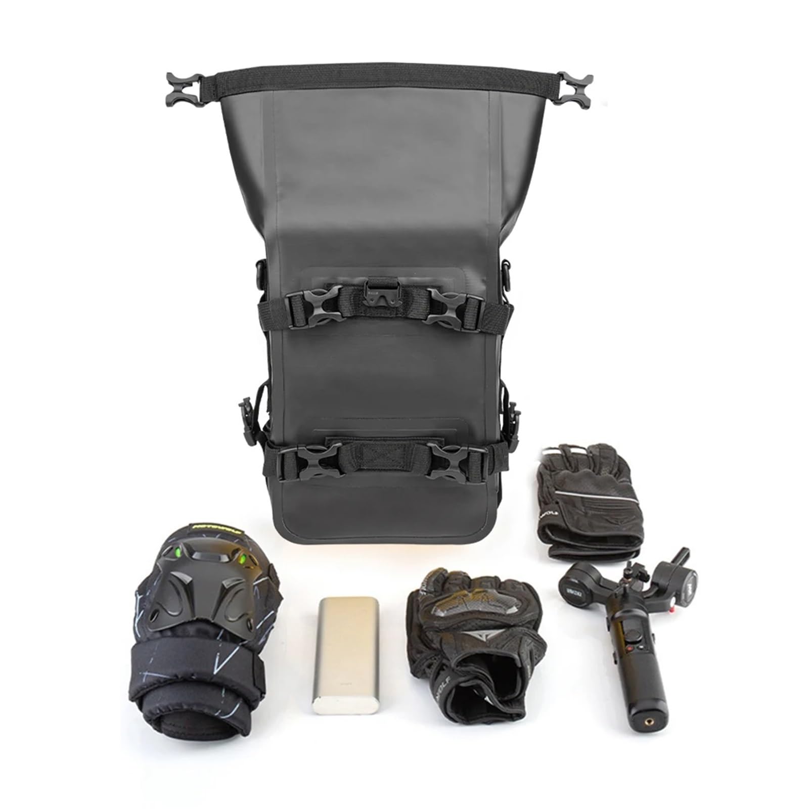 Bolsa Equipaje Moto 1-2 Piezas de Barras de Choque para Marco de Motocicleta, Bolsa Impermeable, Bolsa de colocación de Herramientas de reparación de Parachoques Bolsas Traseras Moto(Black 2pc)