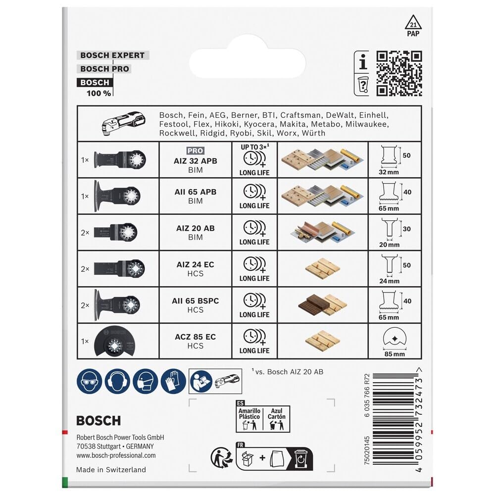 Bosch Schnittsägen/Multitool Sägeblatt-Set für Holz und Metall, 9-teiliges Set, Spezialkit, ca. 40% Ersparnis gegenüber dem Normalkauf, verwendbar mit Starlock-Systemen aller Hersteller