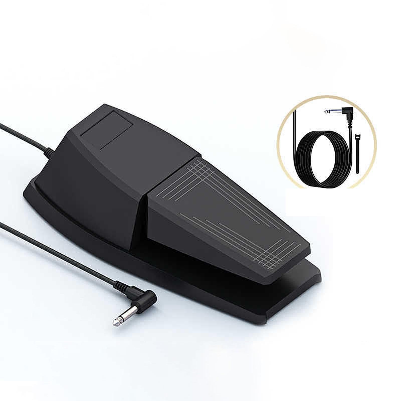 Harilla Pedal de sustain, accesorio para instrumentos musicales, cable de extensión de 1,6 m, teclados, pedal de electrónico universal compacto y