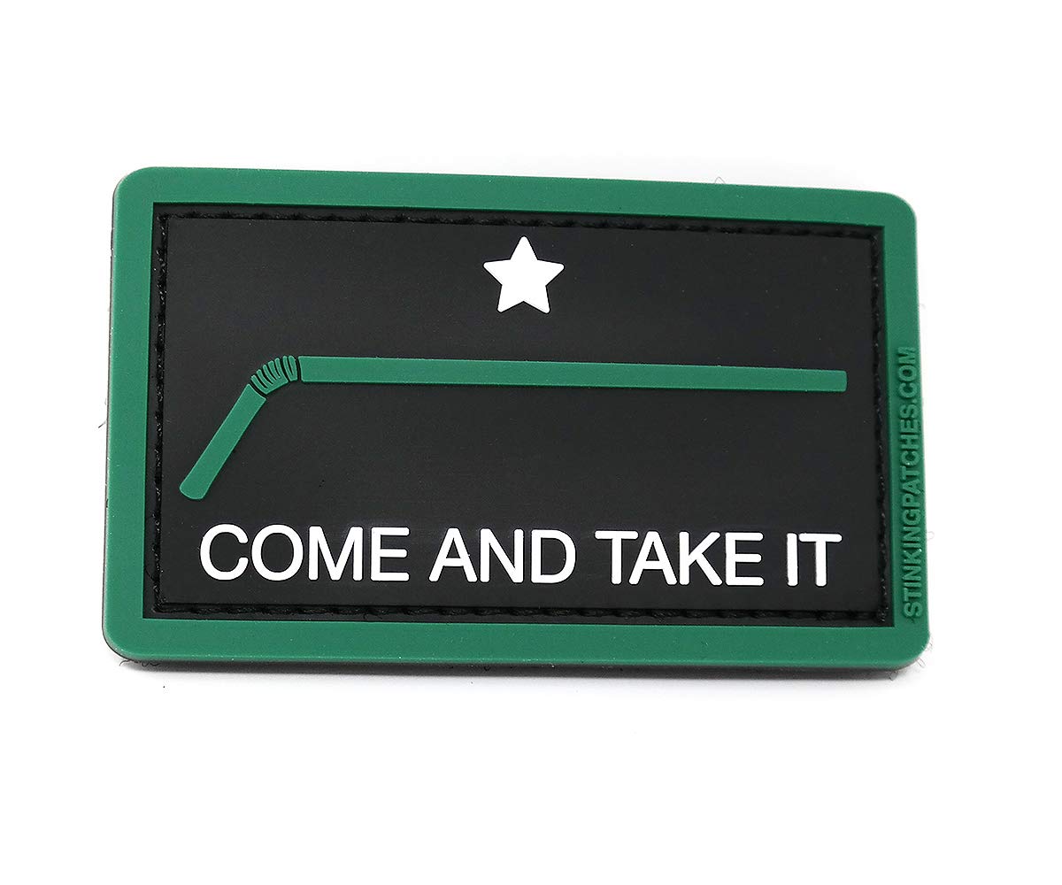 Buy Come and Take It Plastic Straw Ban PVC Rubber Patch Funny Morale