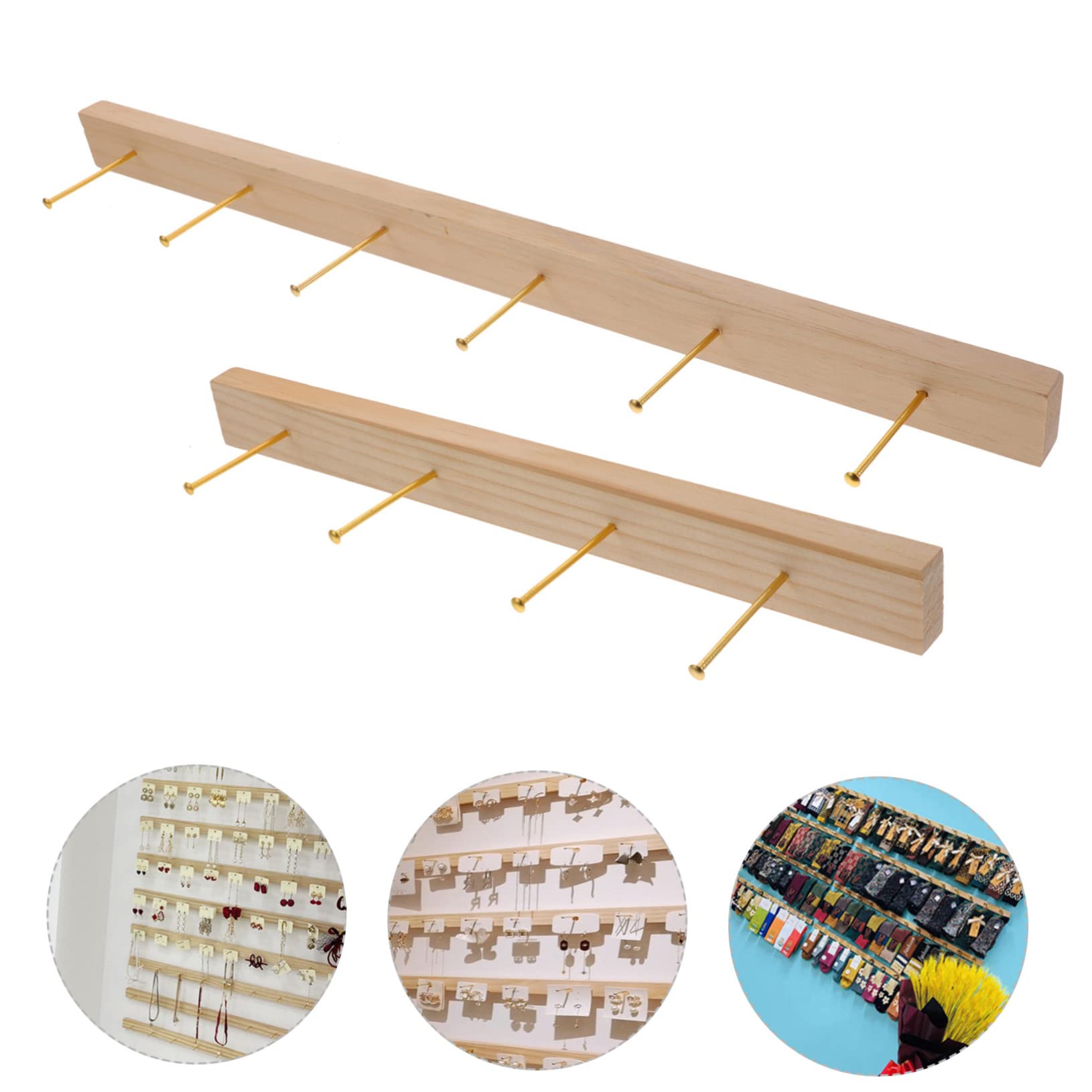 Holibanna 2sets Organizer da Muro per Gioielli Legno di Appendini per Orecchini e Collane Espositore Elegante per Negozio e Uso Personale Facile da Installare e Accessibile