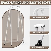 Vista 5 de Toddler Swing with Soft Cushion, Foldable Indoor & Outdoor Baby Swing, Easy to Install & Store for Backyard Play (Black)