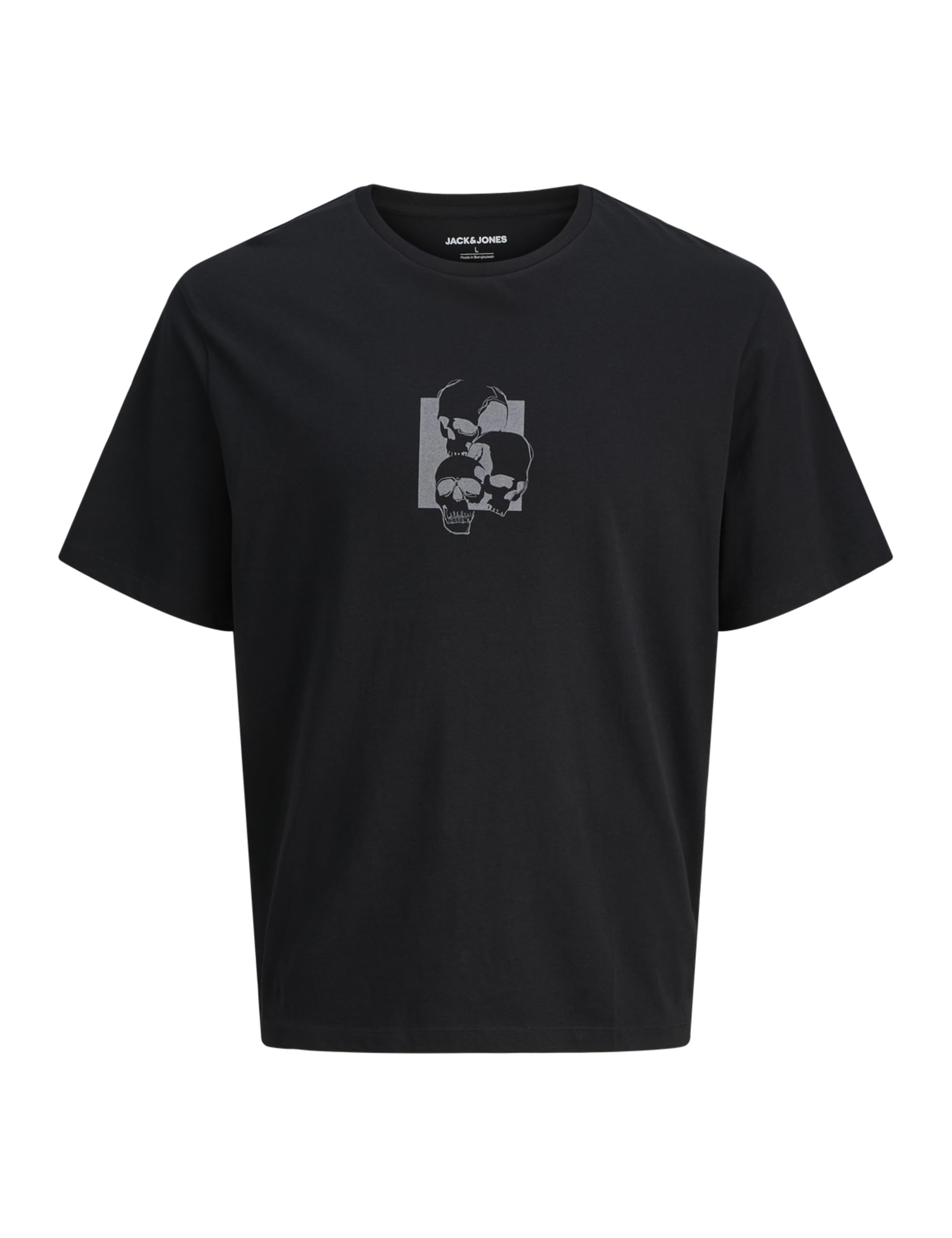 JACK & JONES Jjskully Tee SS Crew Neck, Black, M