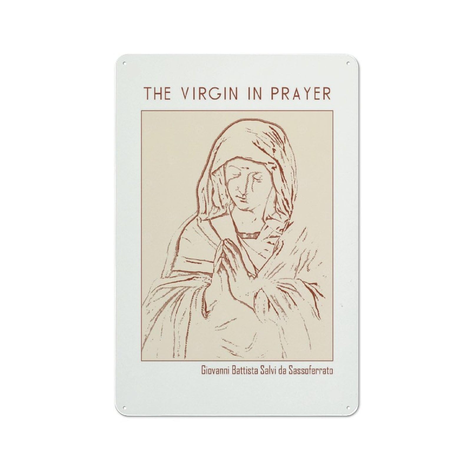 Junmoney The Virgin In Prayer Retro Tin Sign 30X20cm For Workshop Wall, For Home Interiors And Metal Sign Collectors