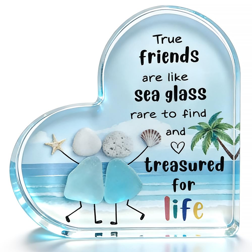 Friends Gifts Quote Heart Keepsake, Friendship Gift for Your Bestie, Soul Sister & Female Companion | Uplifting Emotional Support Present for Women, Birthday Gift Idea & Treasured Appreciation Token