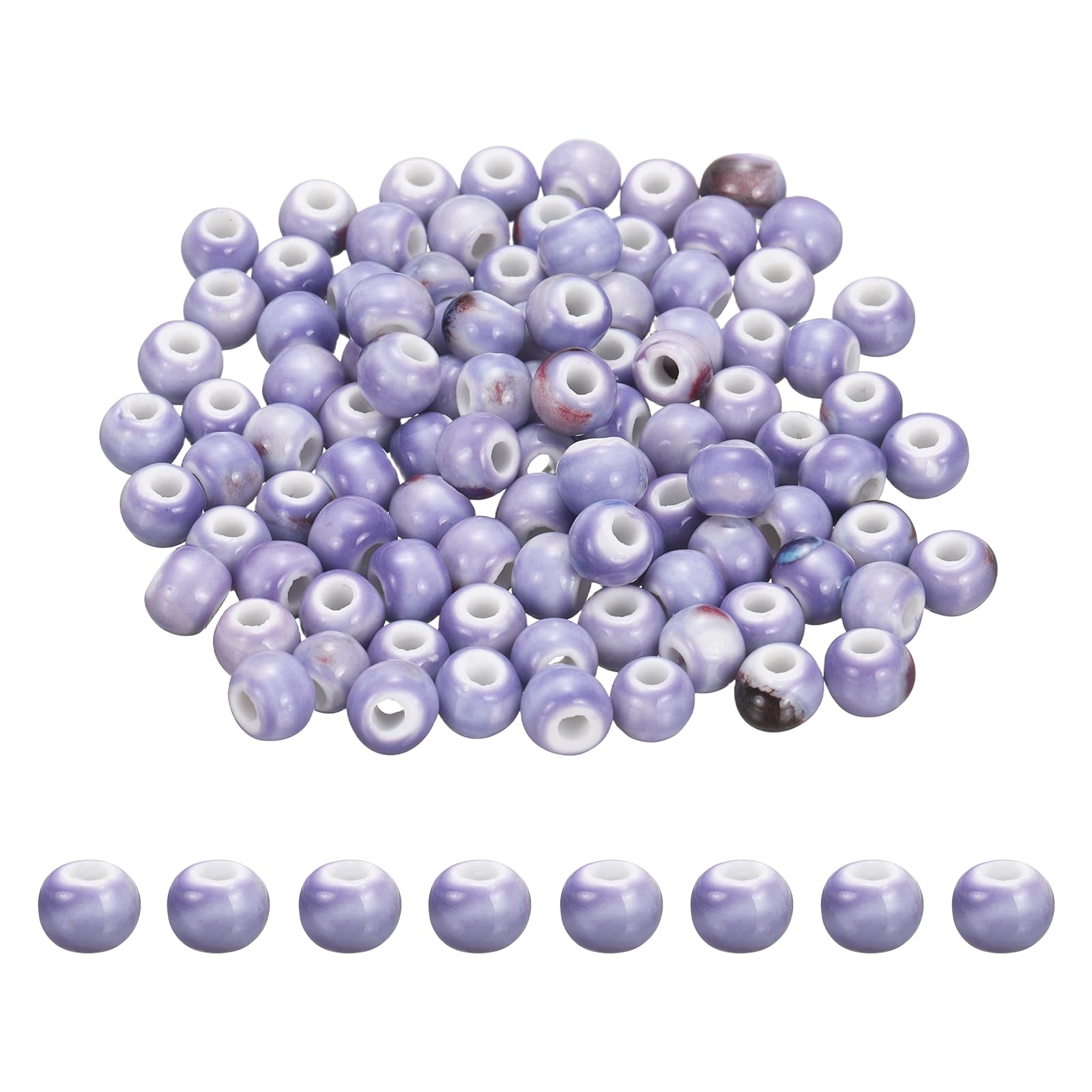 Perles en porcelaine à émail changeant violet PATIKIL 8 mm pour bijoux faits main