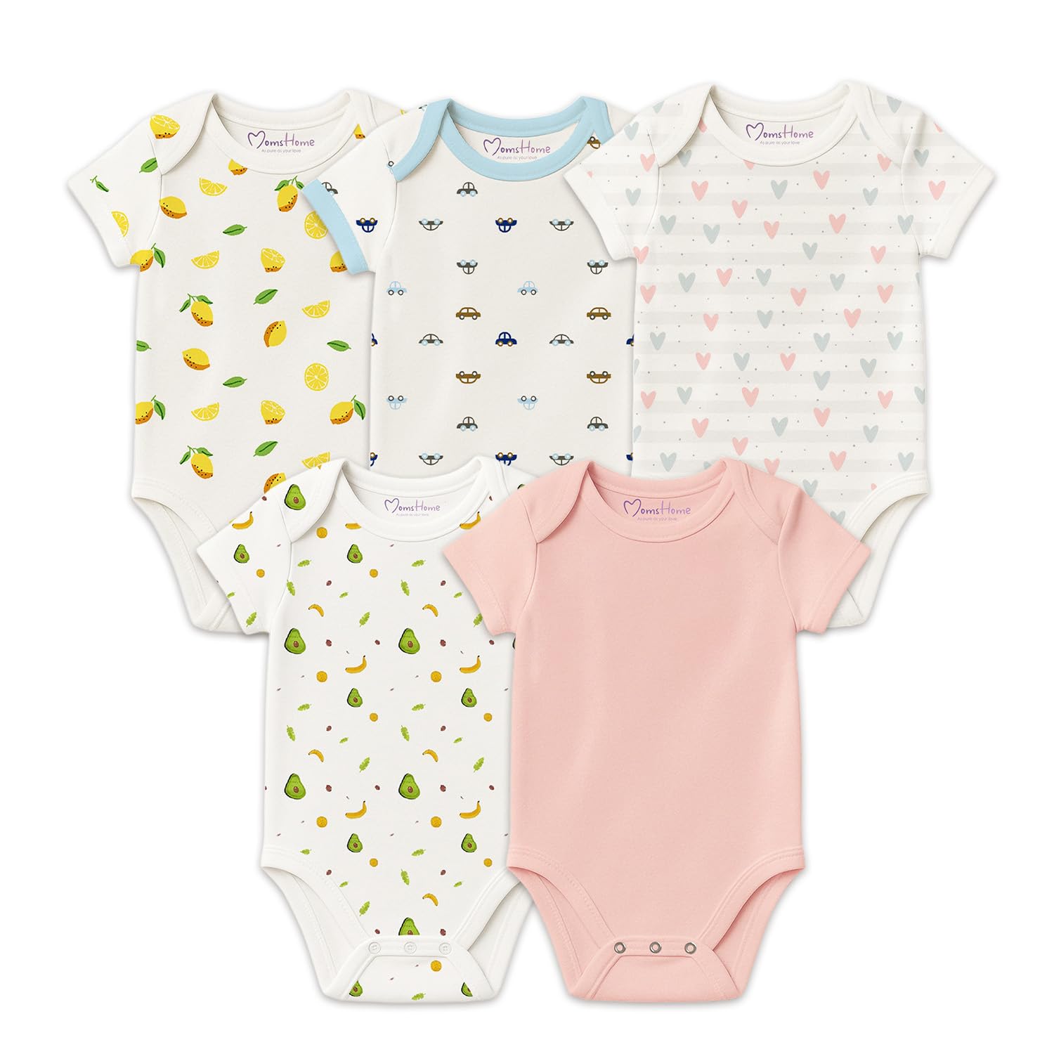 Soft Organic cotton Unisex New Born Baby Onesie/BodySuit | 0-3 Months | Pack of 5-image-17