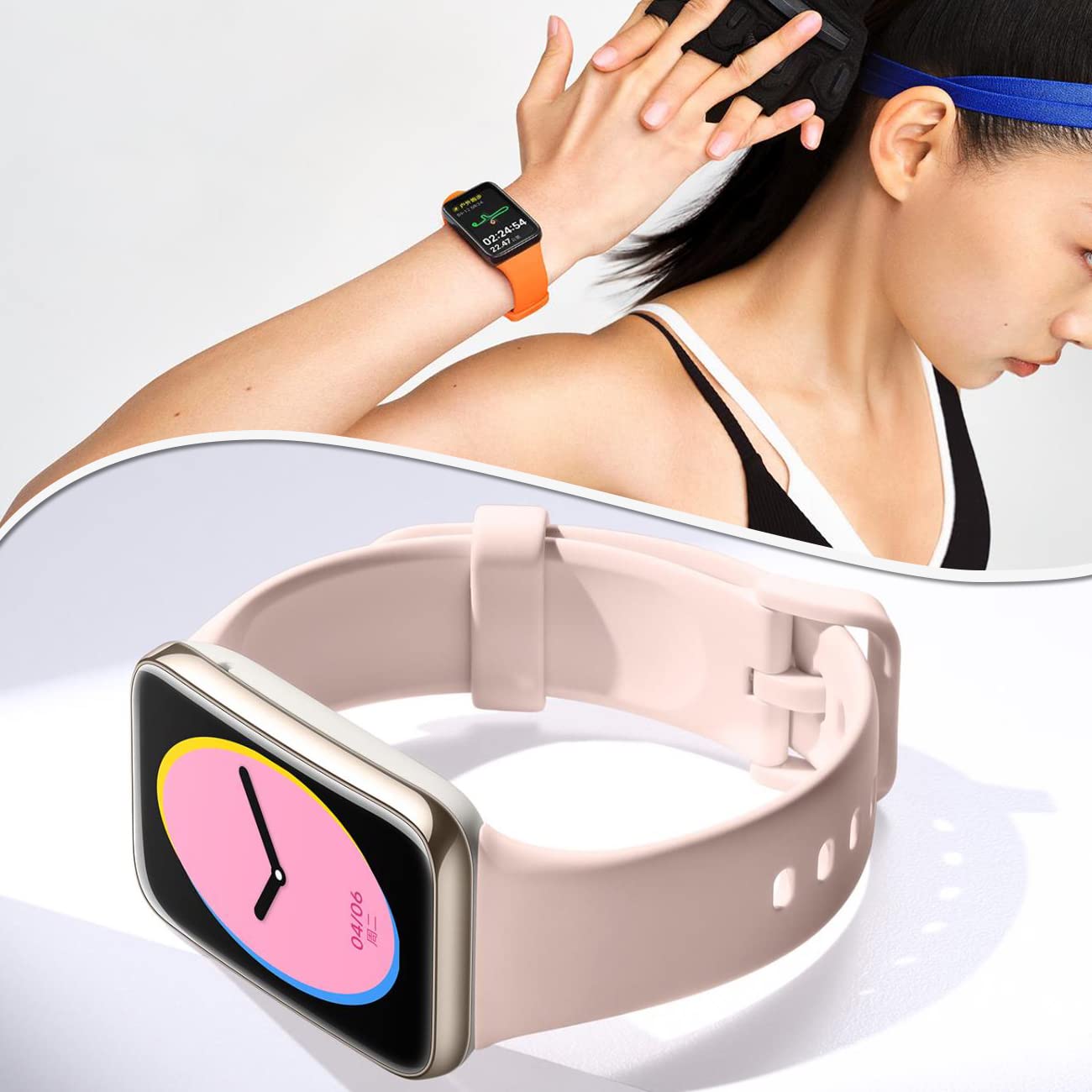 Hurtel Cinturino Cinturino di ricambio Moro per cinturino Xiaomi Mi Band 6/Mi Band 5 braccialetto camo nero