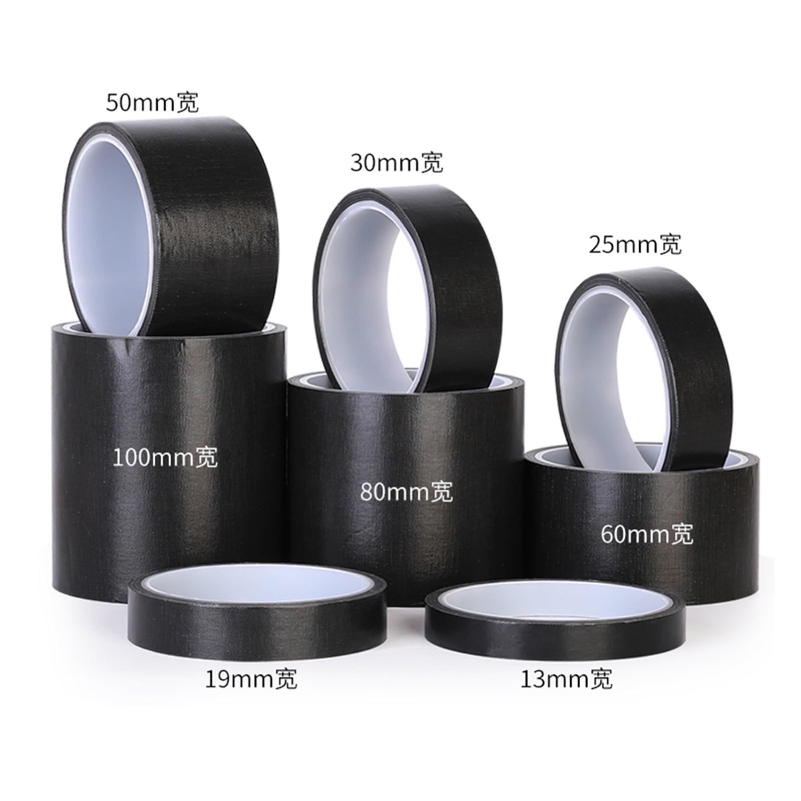 DAVBIR Cinta Adhesiva Resistente a Altas temperaturas de 0,13mm y 300 Grados, máquina de Sellado de Aislamiento térmico, Cinta de PTFE Negra Perfection (Size : 10M-0.13mm, Color : 40mm)
