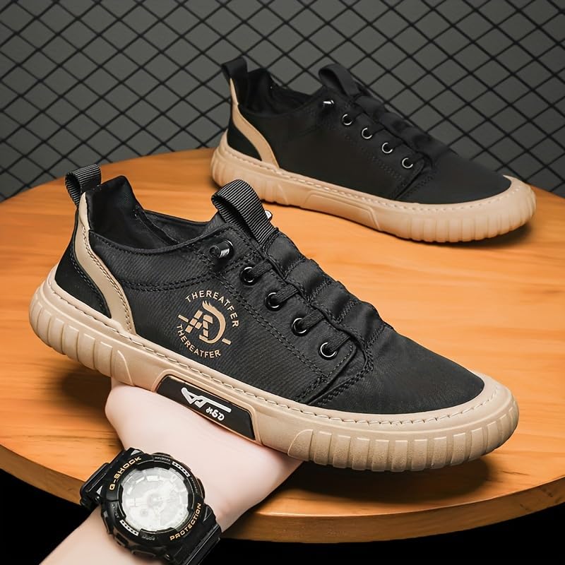 Men's Fashionable Canvas Shoes, Suitable for All Seasons, for Hiking, Jogging and Sports Activities. Comfortable, Solid and Breathable.3