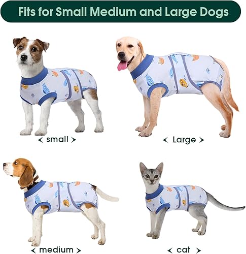 Miniatura 8 de Kuoser Store - Traje profesional para mascotas, para recuperación de cirugías, vendaje para heridas abdominales, sustituto del collar electrónico y