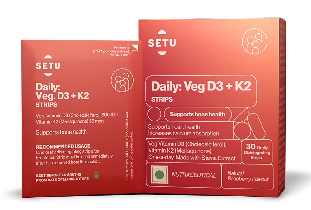 Buy Setu Daily Veg D3+K2 Strips Based Supplement for , Strength
