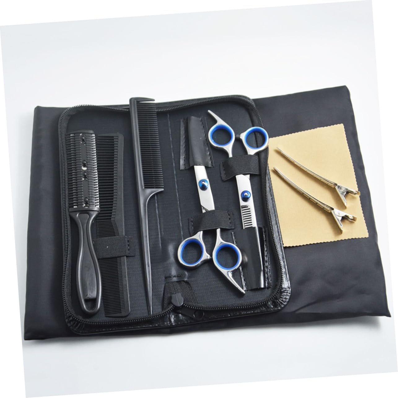 BESTYASH 1 Set Ergonomics Handle Hairdressing Scissor Professional Hair Styling Tools for Salon Home Use Includes Teeth Cut Scissors and Clip for Barbers and Families