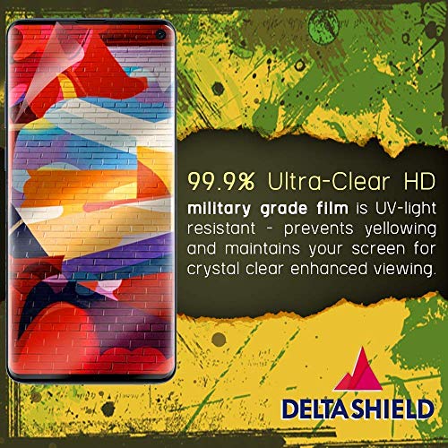 DeltaShield Screen Protector for Samsung Galaxy S10 (6.1 inch) (3-Pack) (Case Friendly B) BodyArmor Anti-Bubble Military-Grade Clear TPU Film - Thumbnail 4