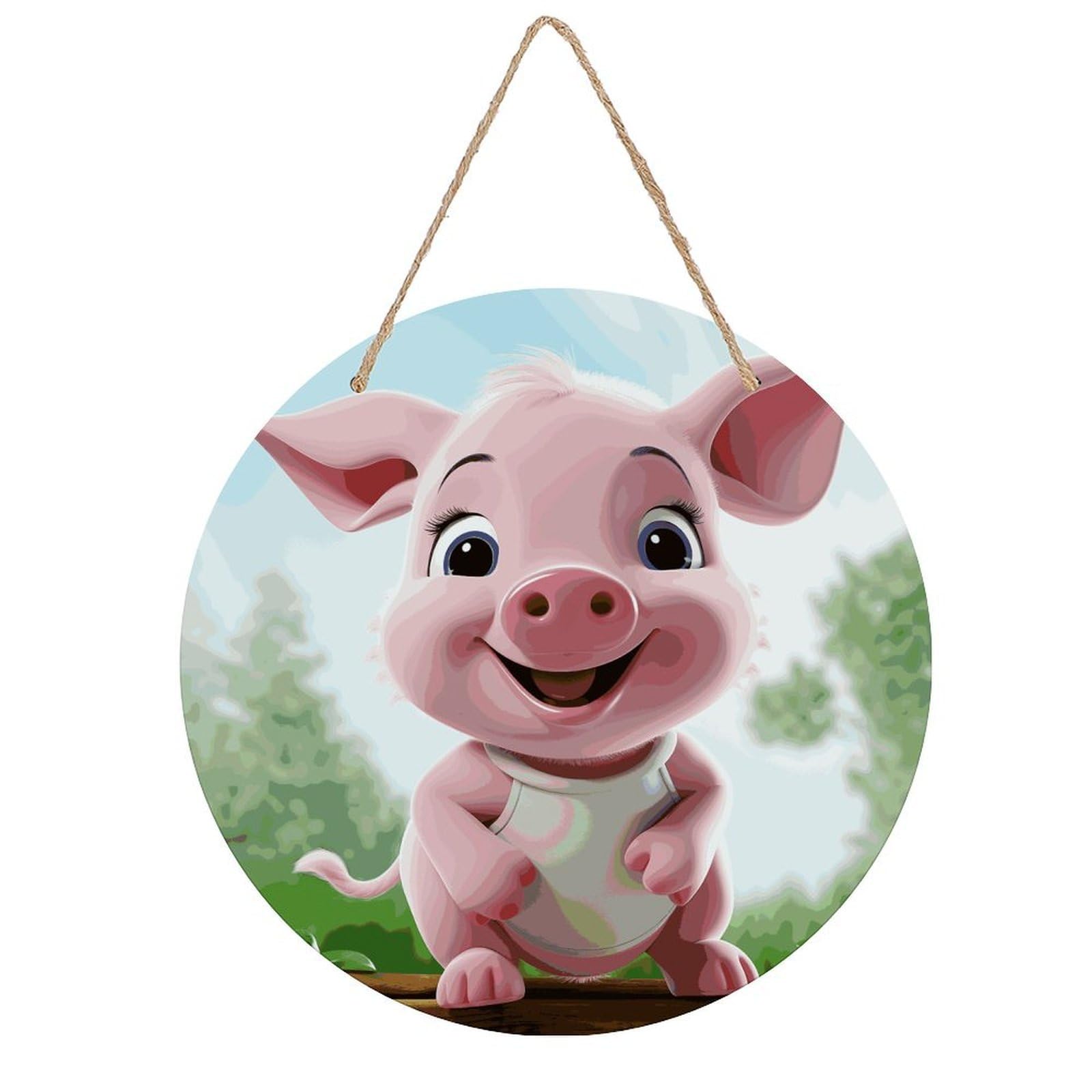 Adfgyerh Style Smiling (13) Room Decor，Round Wooden Board Painting，Wall Art，Easy To Hang，Wall Decor ，Suitable For Homes, Offices, Holidays, Bars, Cafes, And Other Venues.