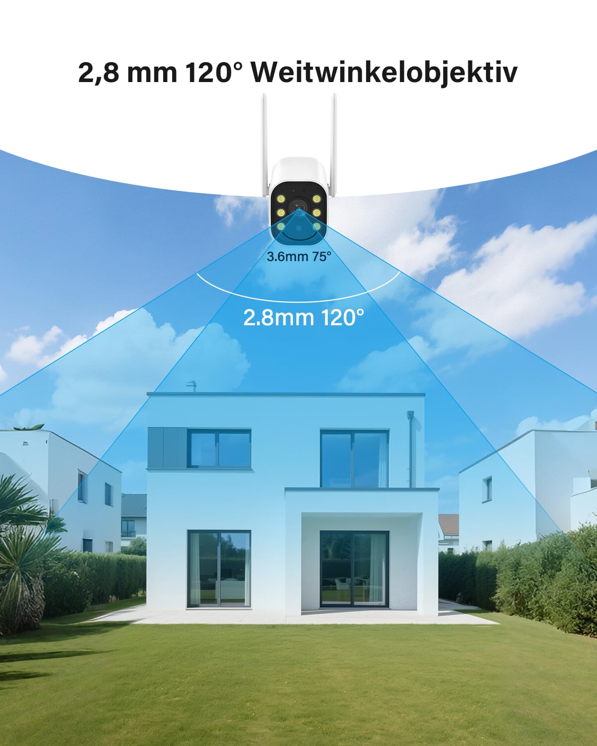 Jennov 5MP Überwachungskamera Set Aussen, 10CH 5MP WLAN NVR mit 4X WiFi Kamera Aussen mit 120° Weitwinkel, 24/7 Aufnahme, Personenerkennung, 2-Wege-Audio, Farb-Nachtsicht, 1TB