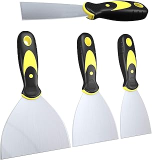 Spachtelmesser-Set, Spackle Messer, Metall Schaber Werkzeug für Trockenbau, Spachtel, Aufkleber, Tapete, Backen, Flicken und Malen, 4 Stück (12,7 cm, 10,2 cm, 7,6 cm, 3,8 cm breit)