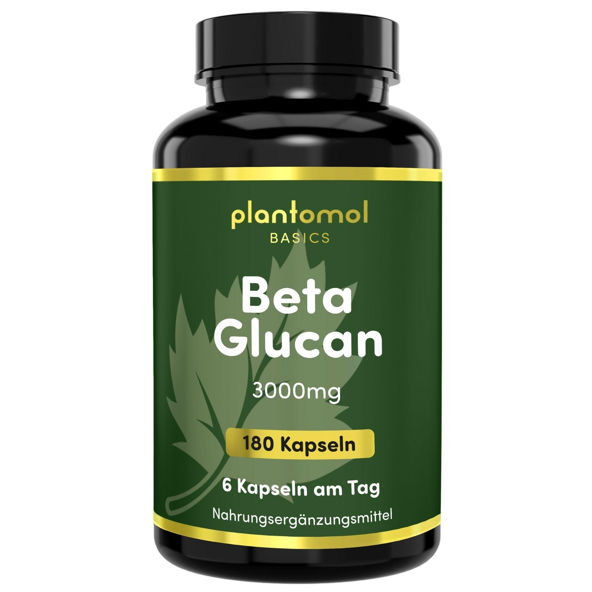 Beta Glucan Kapseln hochdosiert - 3000mg pro Tag - aus Hafer - pflanzliche Ballaststoffe Tabletten vegan - Cholesterin senken Kapseln ¹- plantomol® Essentials
