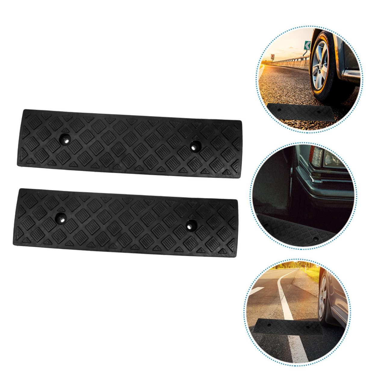 Zerodeko Rampas de Goma Antideslizantes y Portátiles para Bordillos de Coche 2piezas Mejora la Seguridad y Facilita el Acceso para Umbrales en Entradas y Escaleras