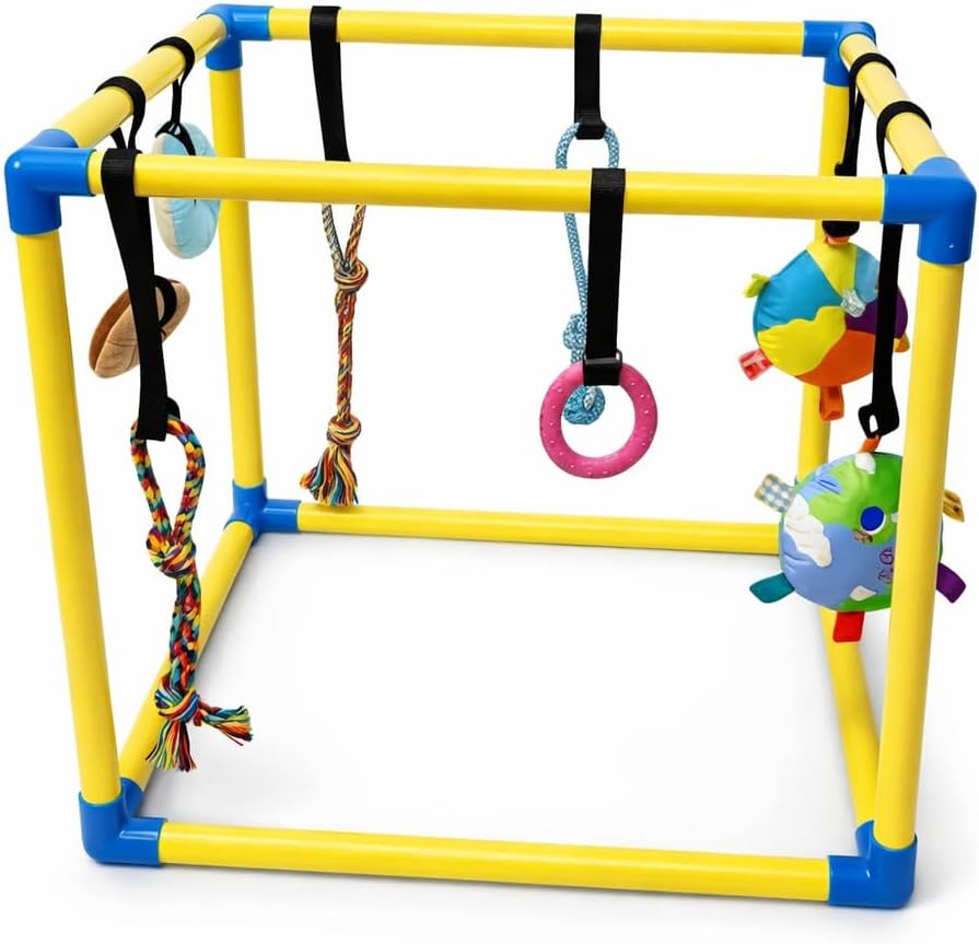 Puppy Play Gym with Hanging Toys – Interactive Dog Enrichment Toy Frame for Indoor Puppy Training, Mental Stimulation Activity Center for Small Dogs