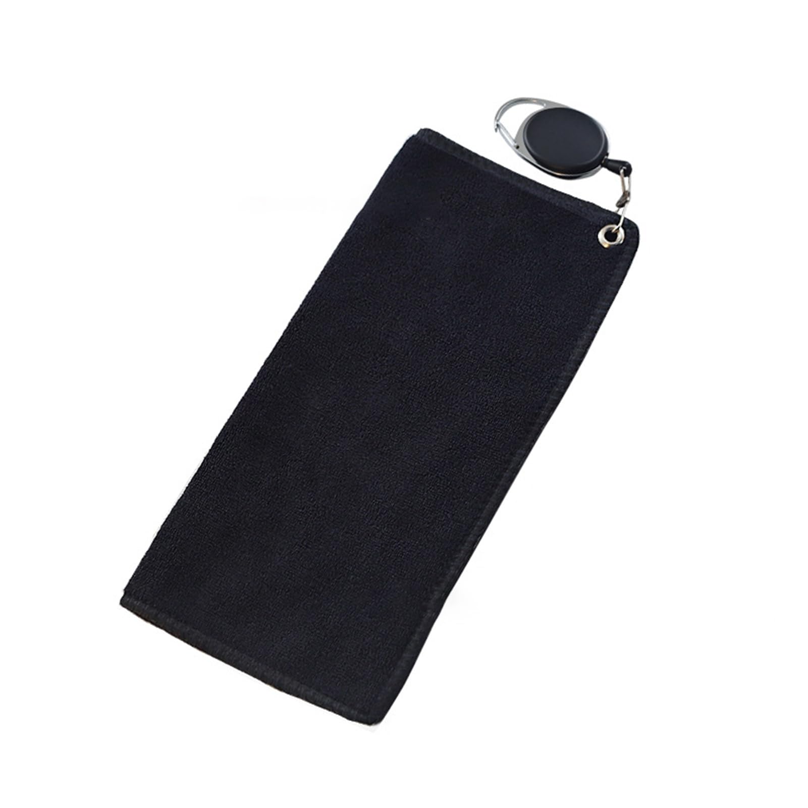 Pofluany Men's Black Golf Towel With Retractable Hook Carabiner Golf Towel Golf Towel With Carabiner Cotton Towel For Golf Carts Or Clubs Club Ball Cleaning Towel Golfing Gear For Wo