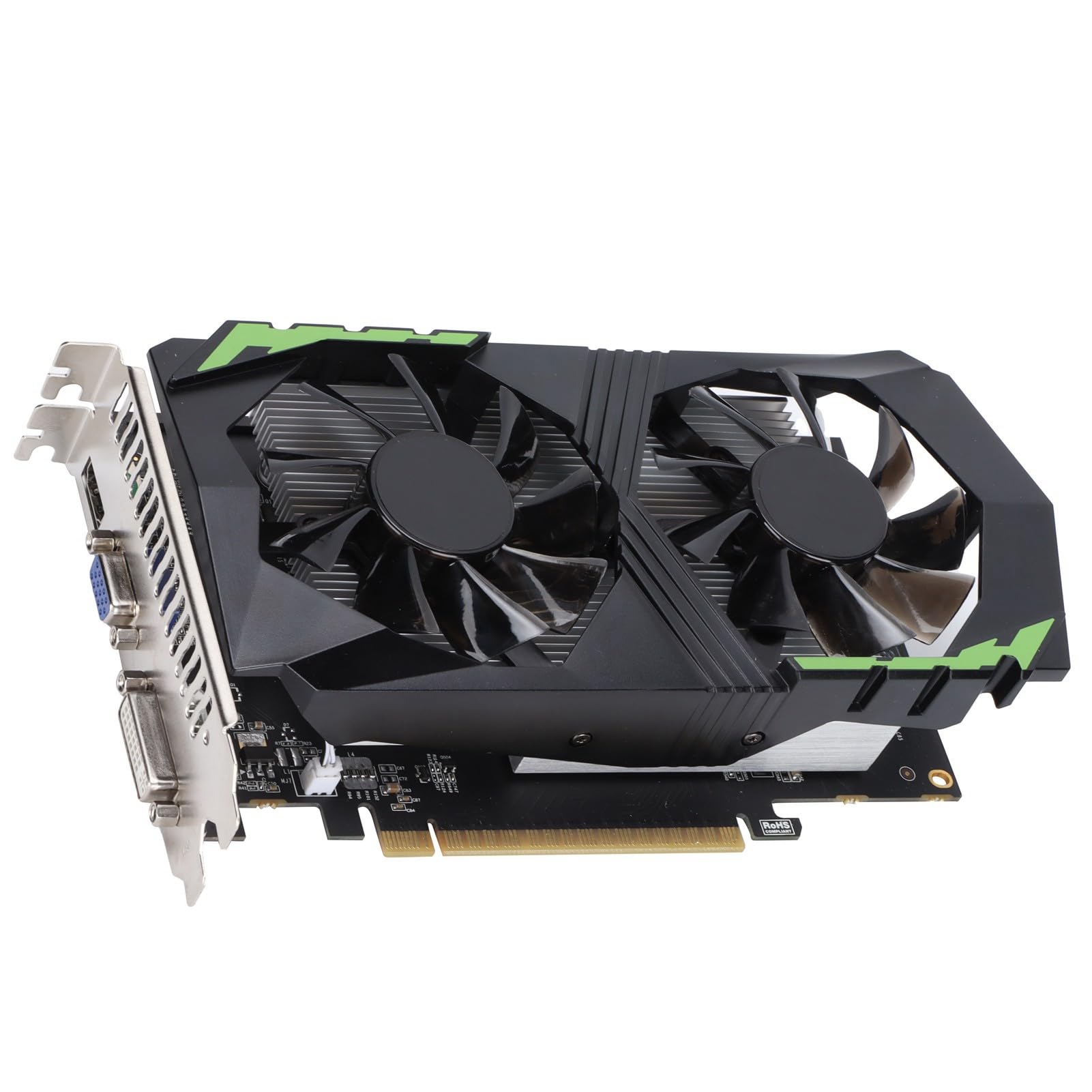 VBESTLIFE Scheda Grafica 1050TI da 4 GB, GPU DDR5 128 Bit, Scheda Video da Gioco PCIE 2.0 da 1350 MHz, Scheda Grafica per Computer Desktop con Porte HDMI, DVI, VGA