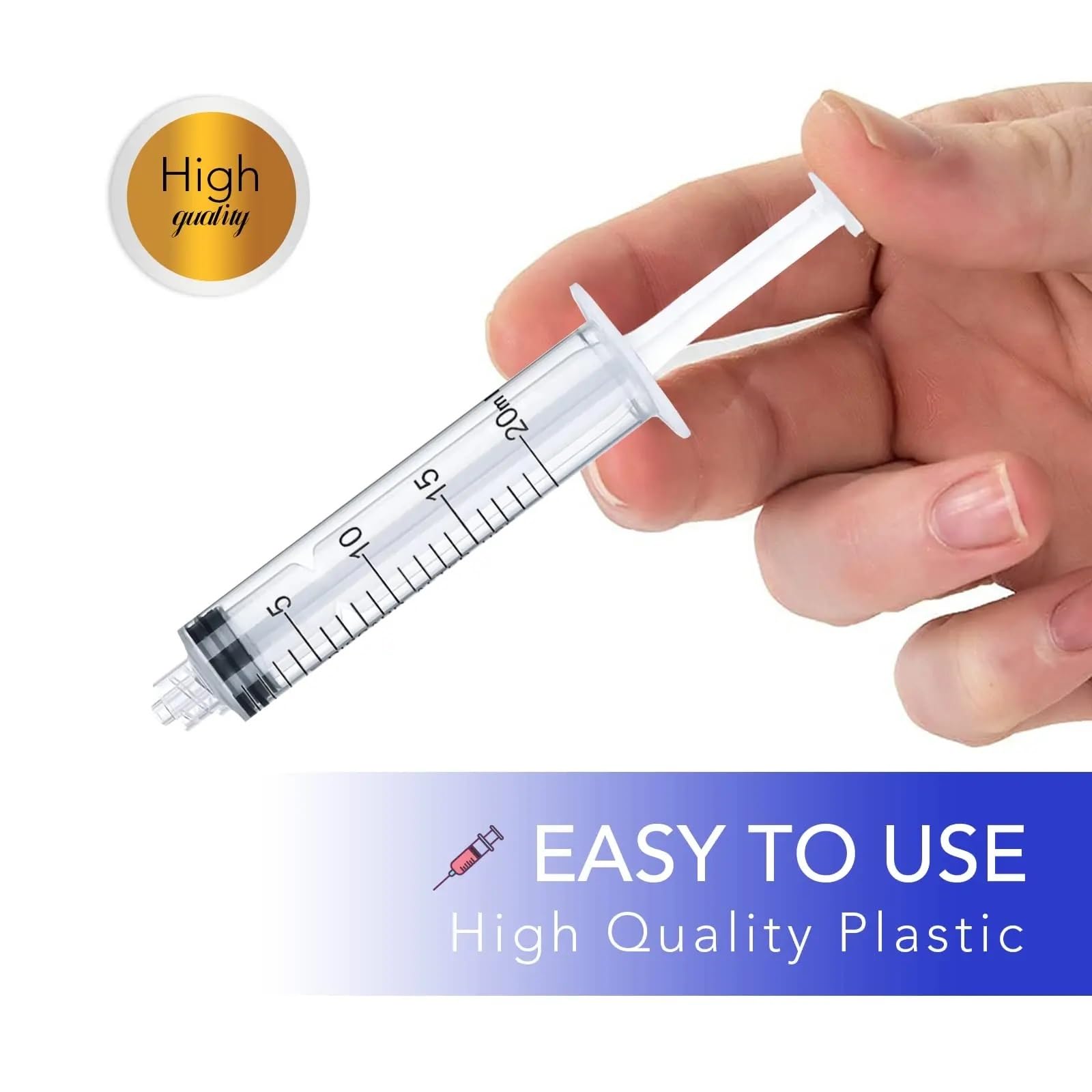 Lot de 50 seringues de 20 ml pour mesurer, nourrir les animaux domestiques, distribuer de l'huile et de la colle