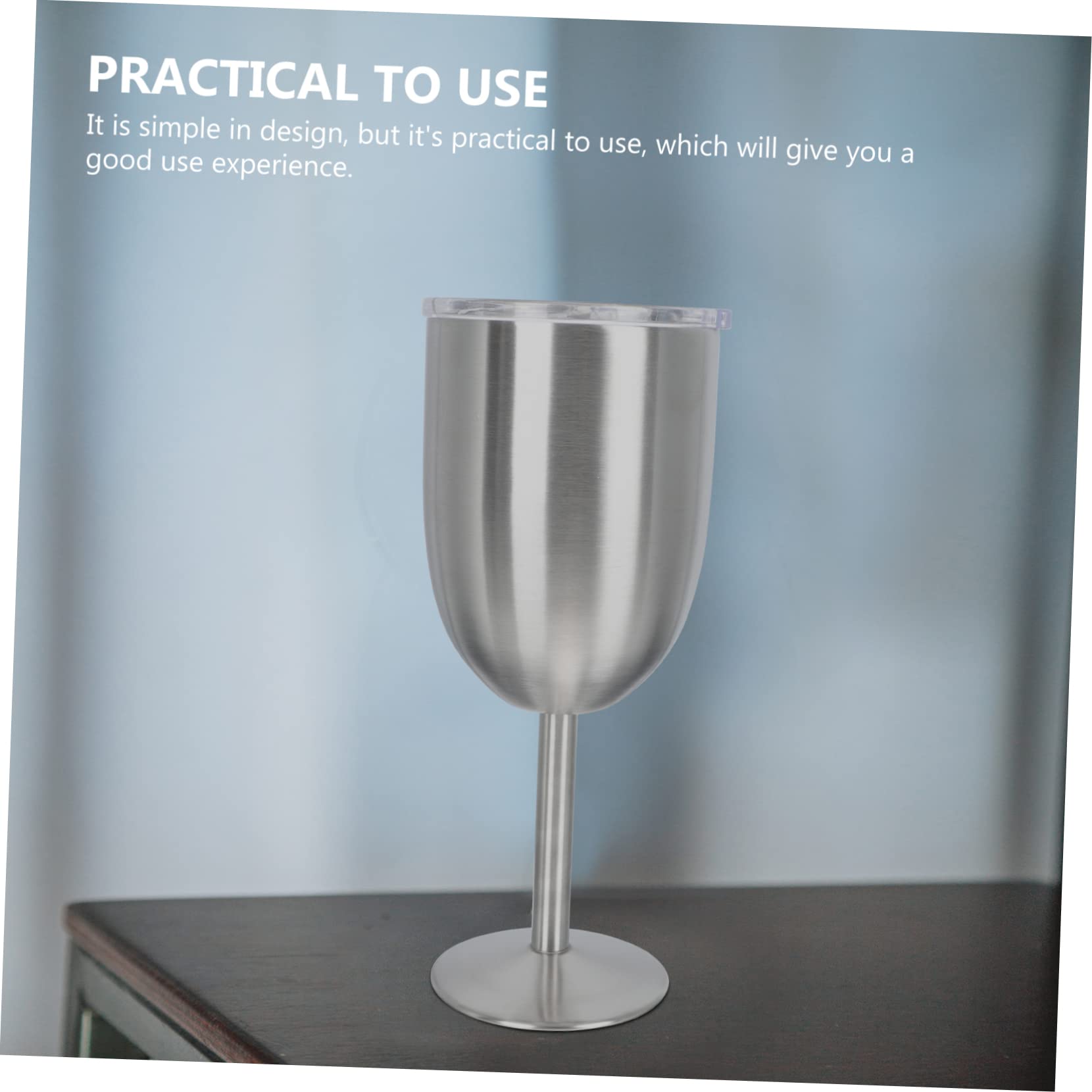 BRIGHTFUFU Double Wall Wine Goblet Multi Functional Insulated Wine Glass for Wine Easy to Hold Design for Home Outdoor