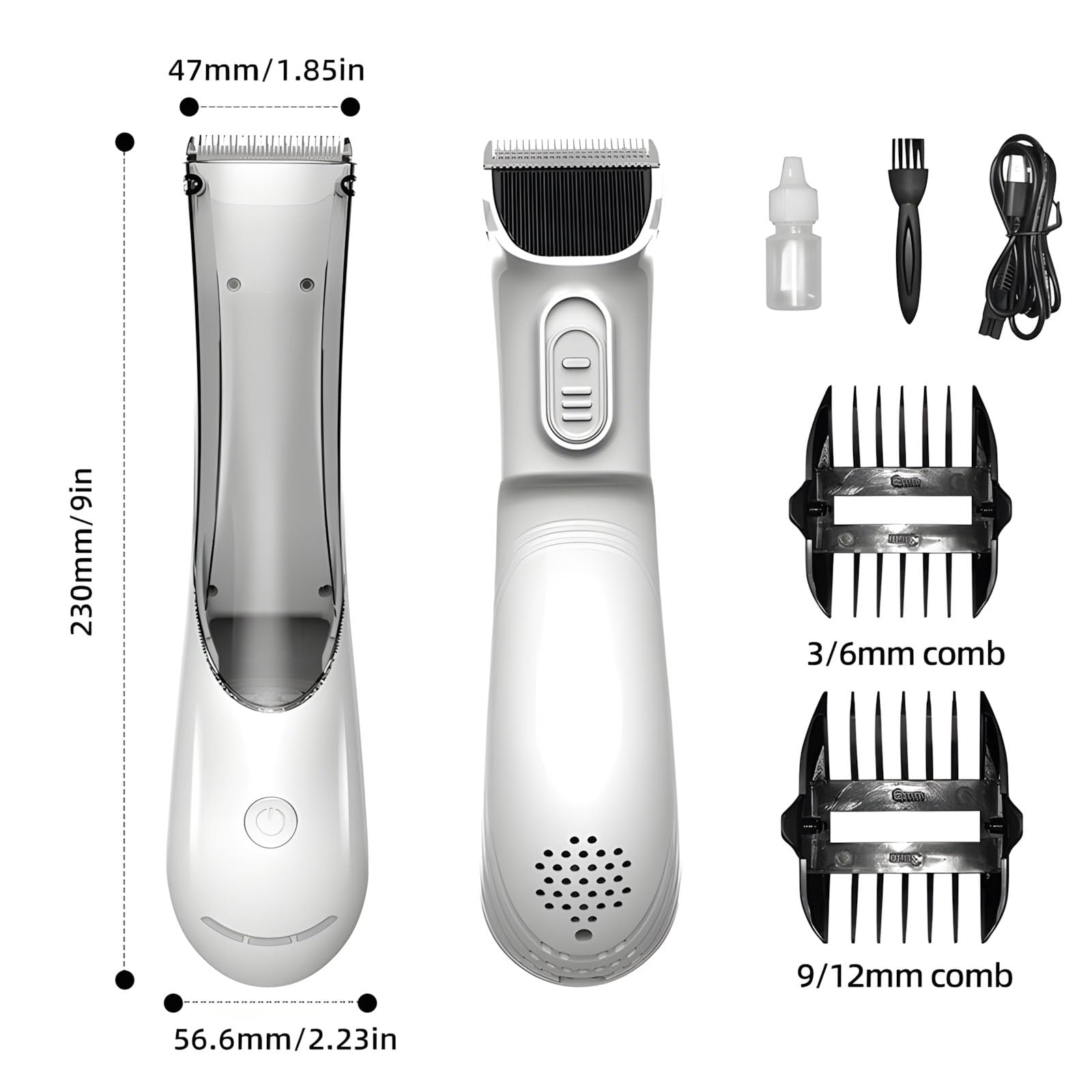 Cortador combinado de aseo de mascotas con función de vacío, afiladores de cerámica de baja velocidad variable para perros, gatos, podadora de pelo