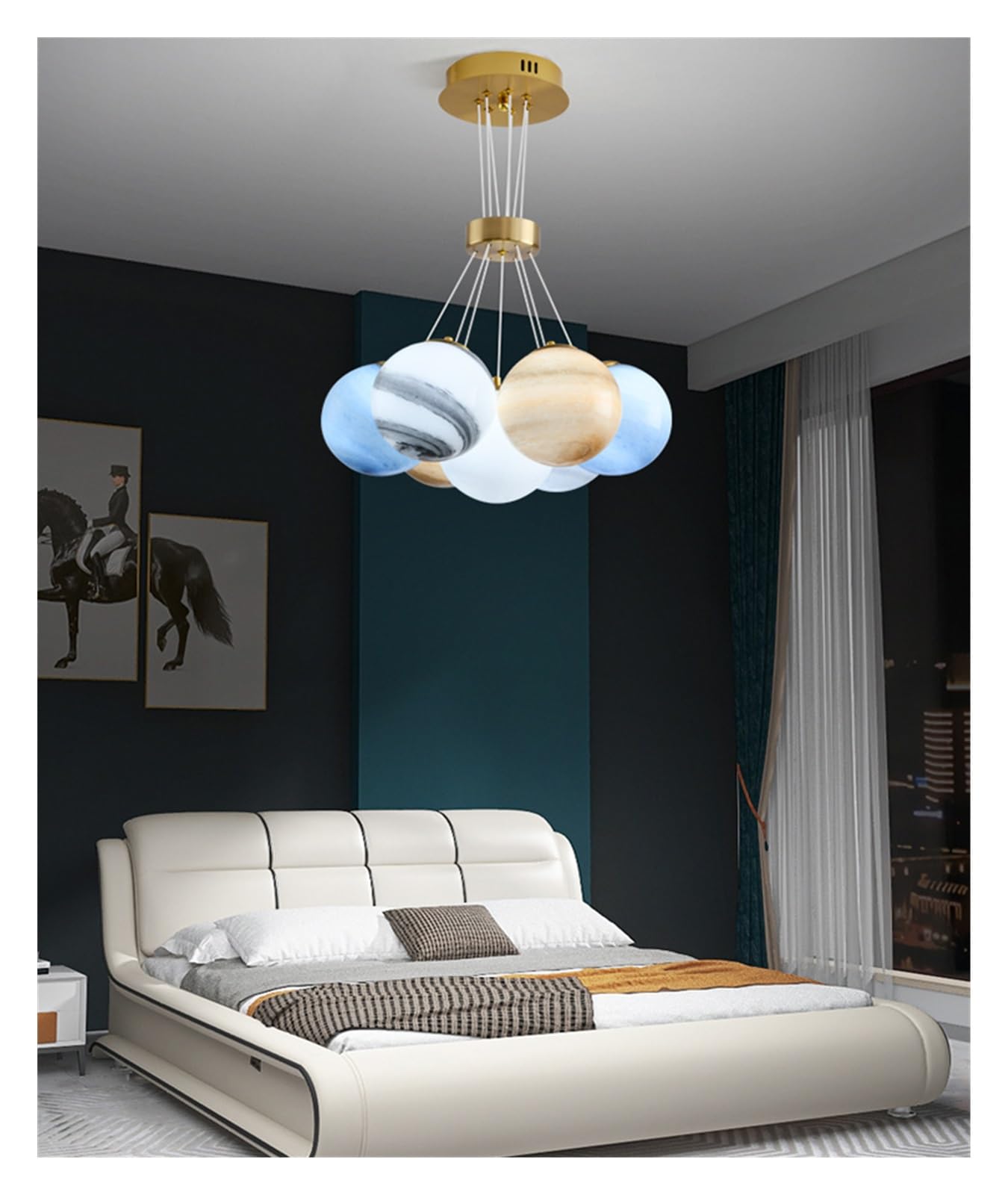 Lustre suspendu lune et planètes pour une ambiance poétique chez vous