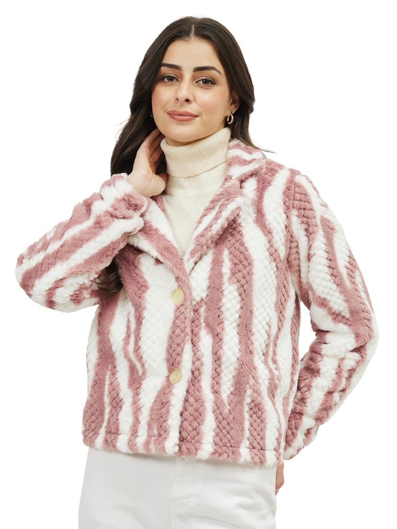 athena lifestyle Women’s Luxury Pink Faux Fur Single-Breasted Long Coat – Elegant Winter Overcoat for Evening, Party & Formal Wear-picture-23