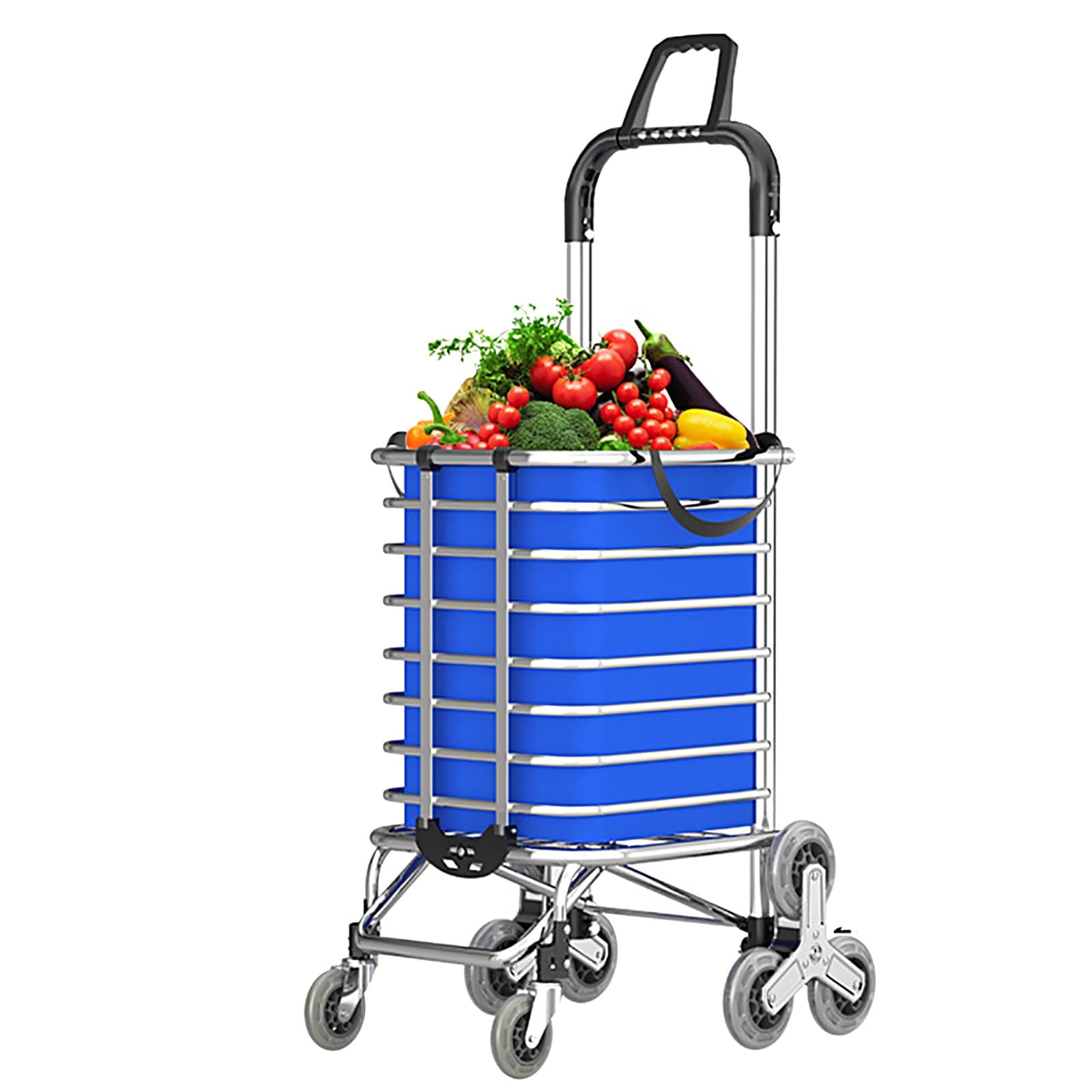 Carrello pieghevole portatile per salire le scale, leggero 2 in 1 carrello per generi alimentari, carrello a mano facile da manovrare