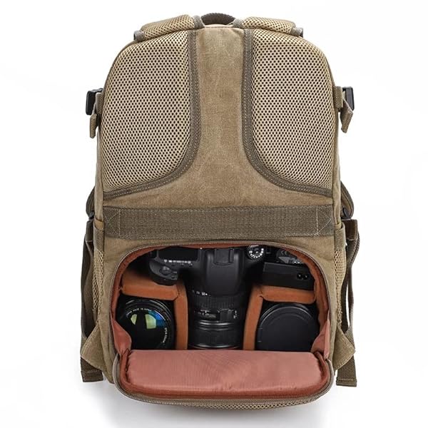 JHDFH Grote Capaciteit Outdoor Reiscamera Rugzak Canvas Waterdichte Cameratas DSLR Cameratas (Color : B, Size : One size)