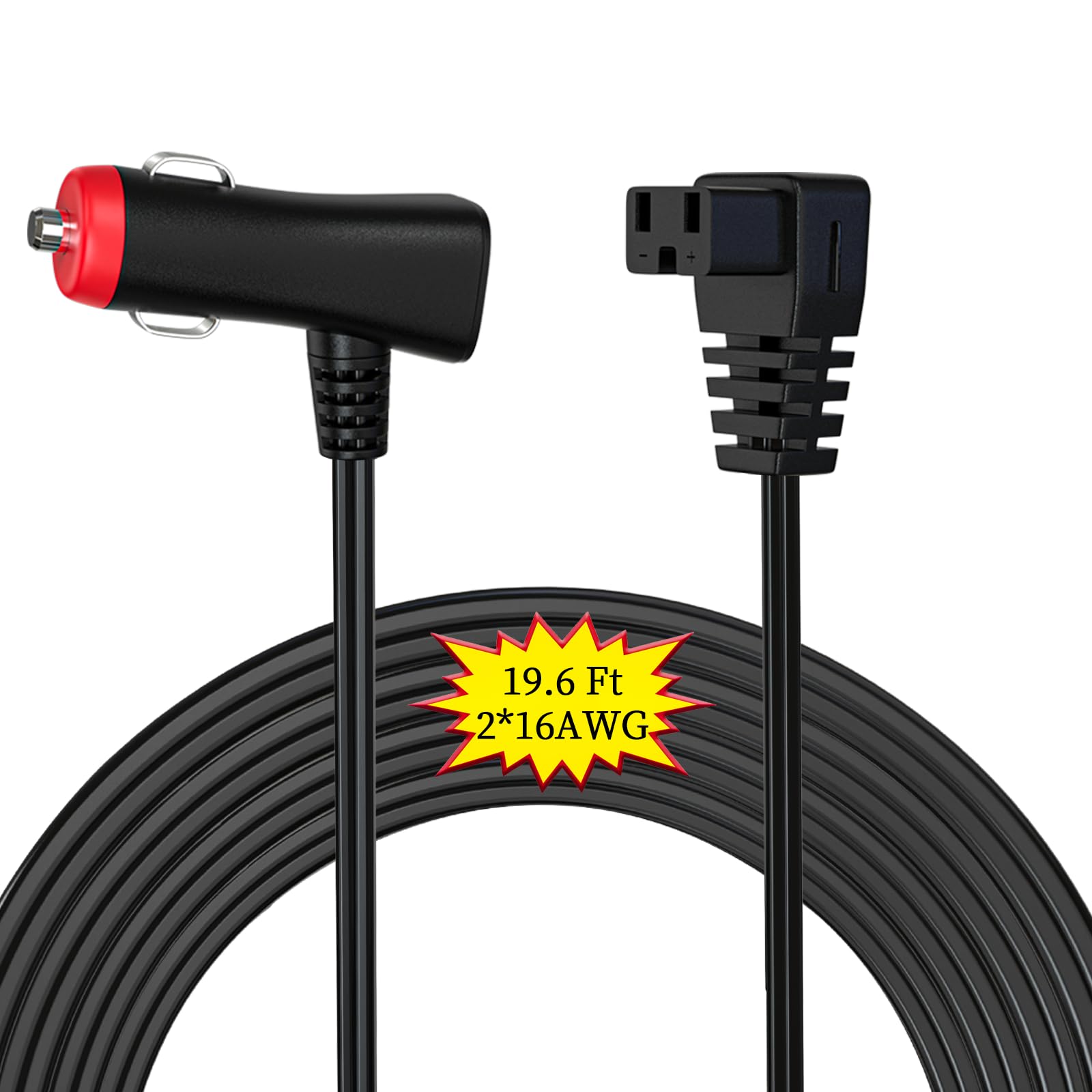 19.6 Ft (6M) DC Power Cord Cable 12V/24V for Car Refrigerator Fridge Compatible with Bougerv,Dometic,ICECO, Alpicool,Aaobosi,Euhomy 12v /24V Automotive Interior Coolers & Refrigerators (19.7 Ft)