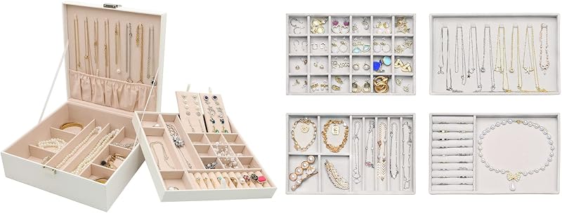 Paquete de joyero ProCase con juego de 4 bandejas organizadoras de joyas apilables