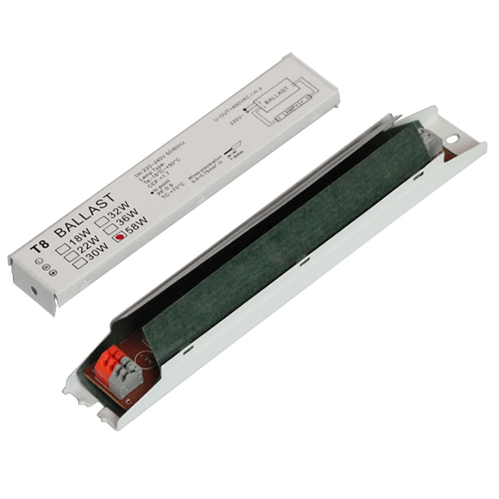 UNTERING Commonly Used T8 1x 18W/1x 58W Electronic Ballast Equipment for Fluorescent Lamp Light Weight Fluorescent Lamp