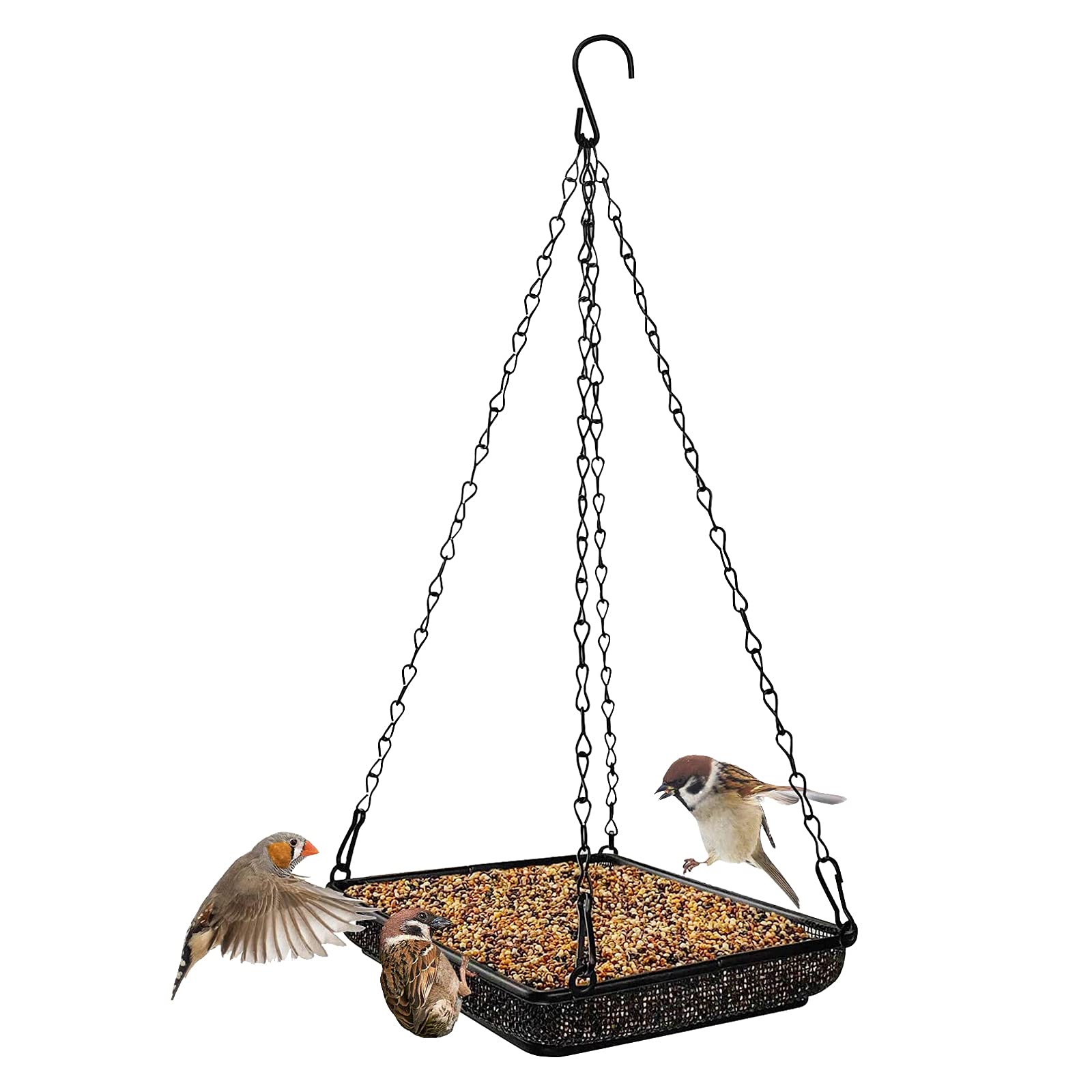 Buy Weilianda Hanging Bird Feeding Tray, Metal Mmesh Tray, Outdoor