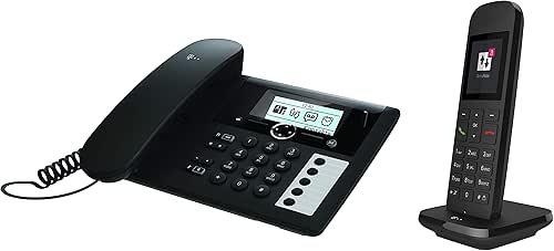 Telekom Sinus PA 207 Plus Tischtelefon und Mobilteil, schwarz &