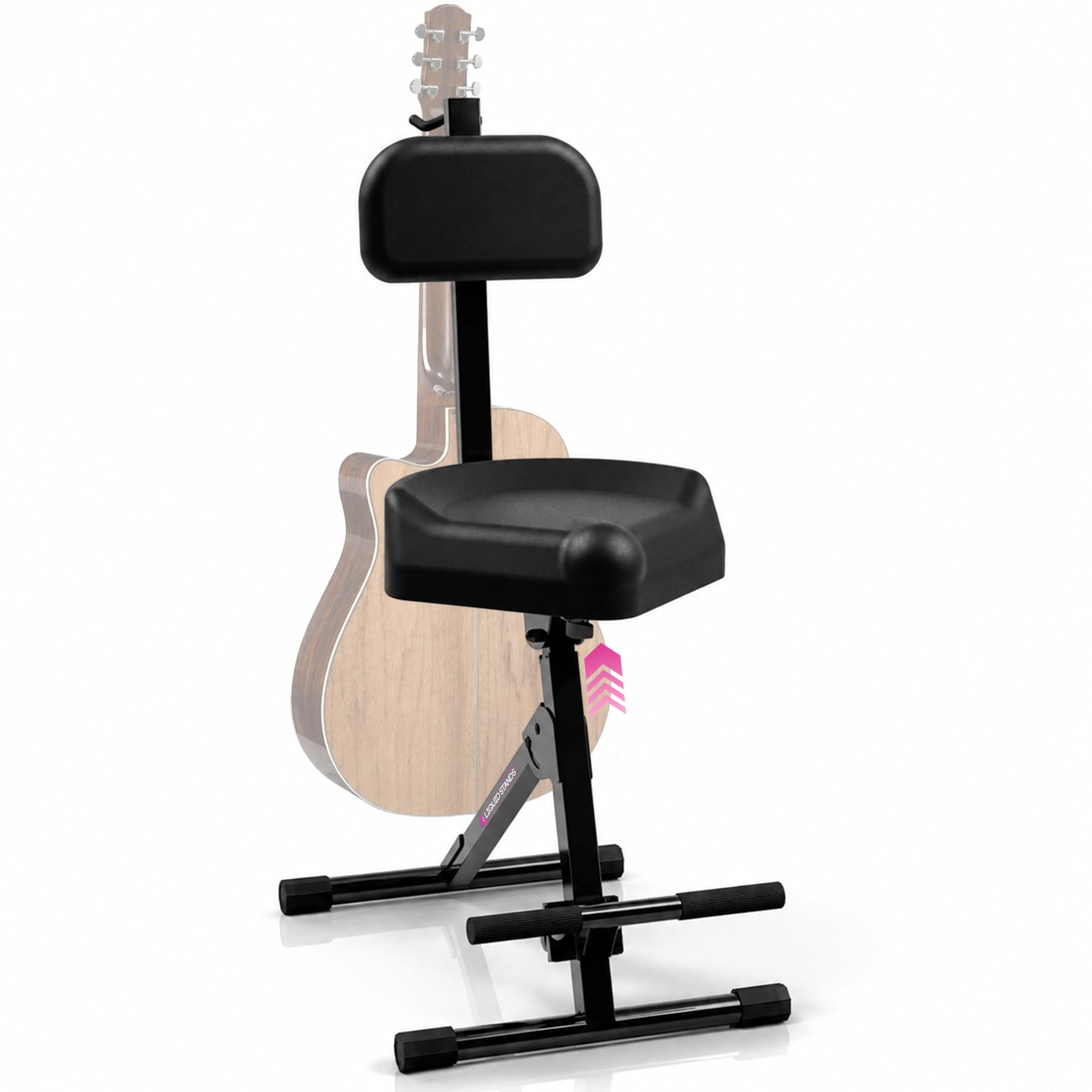 Liquid Stands Taburete ajustable para guitarra, trono de tambor profesional con respaldo, asiento de batería, taburete de músico, silla, silla de guitarra para adultos, niños, baterista y guitarrista