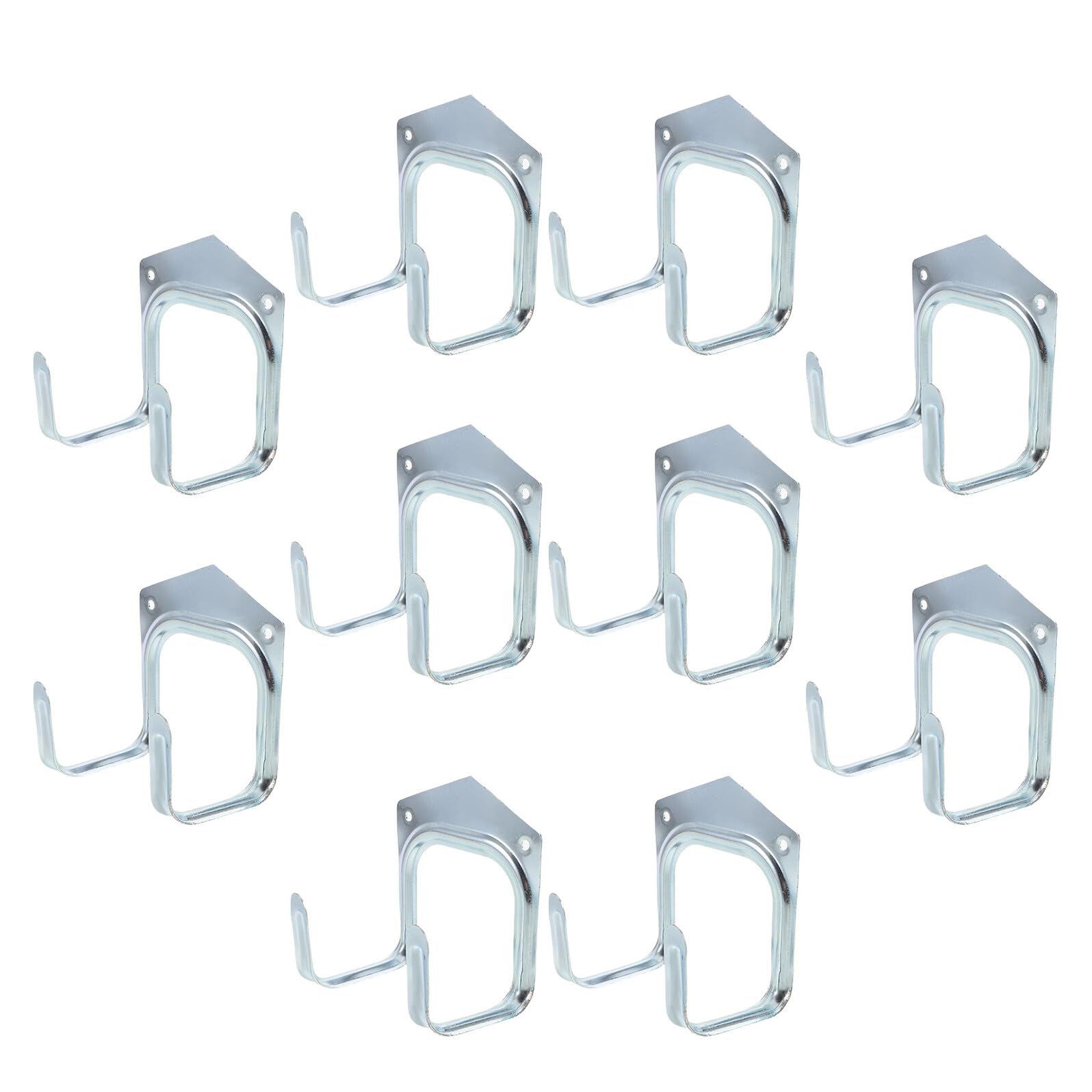 Ganci da Parete in Ferro Doppio Foro, Set da 10 Pezzi, Ganci per Asciugamani e Attrezzi Resistenti, per Bagno, Cucina e Corridoio, Supporto Robusto per Cappotti, Borse e Chiavi