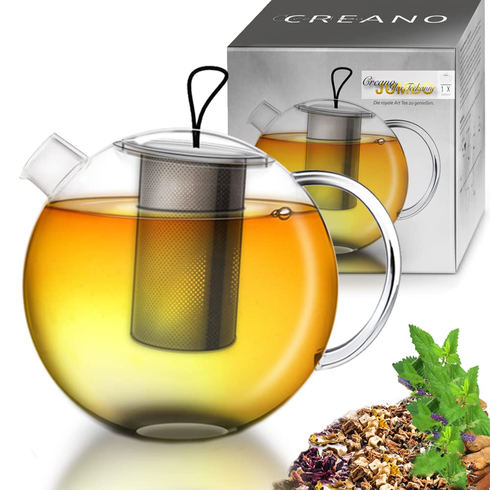 Creano Theepot Van Glas, 0,8 L, Glazen Met Zeef En Deksel Ideaal Voor Het Bereiden Losse Thee Druppelvrij 664911239