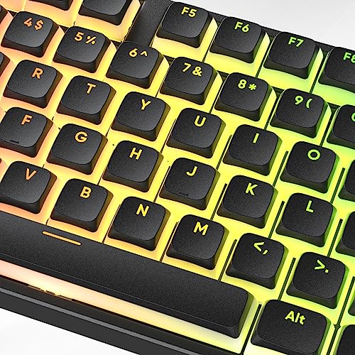 Image of PBT Black Pudding Keycaps Set 117 Keys, Double Shot Translucent XDA Profile for ISO & ANSI Layout 61 /68 /84 /87 /104 Keys Mechanical Keyboard(Black Pudding)