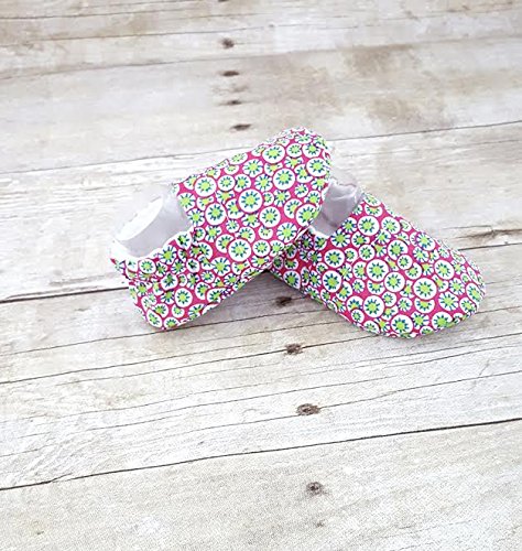 Pink Flower Cotton Soft Sole Baby Shoes