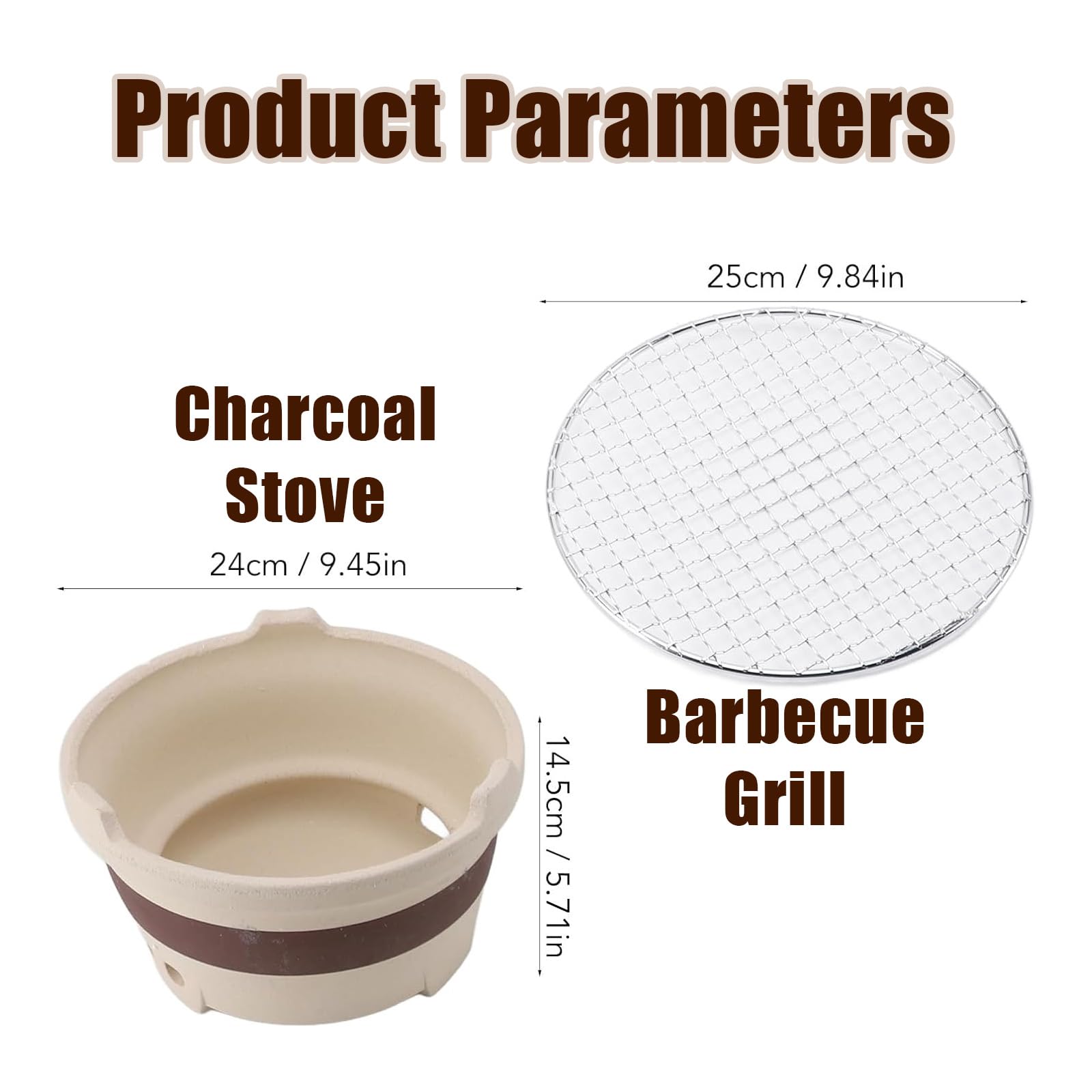 Parrilla ahumadora de carbón para barbacoa al aire libre, estufa de arcilla con parrilla de malla de alambre, ideal para acampar y viajar, diseño portátil para barbacoas perfectas