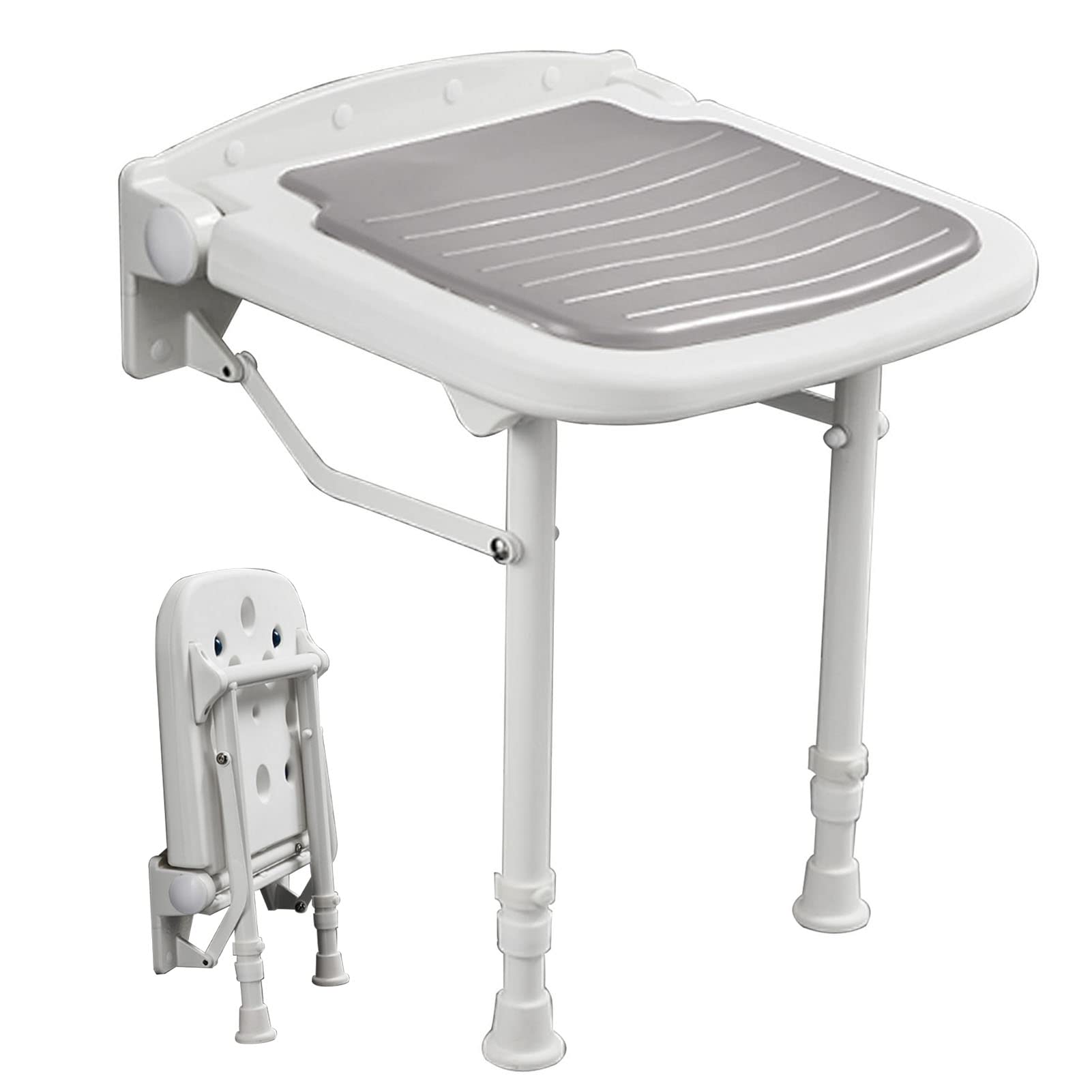 Banqueta para Ducha, Silla Plegable de Pared, Asiento de Ducha Abatible/Gray
