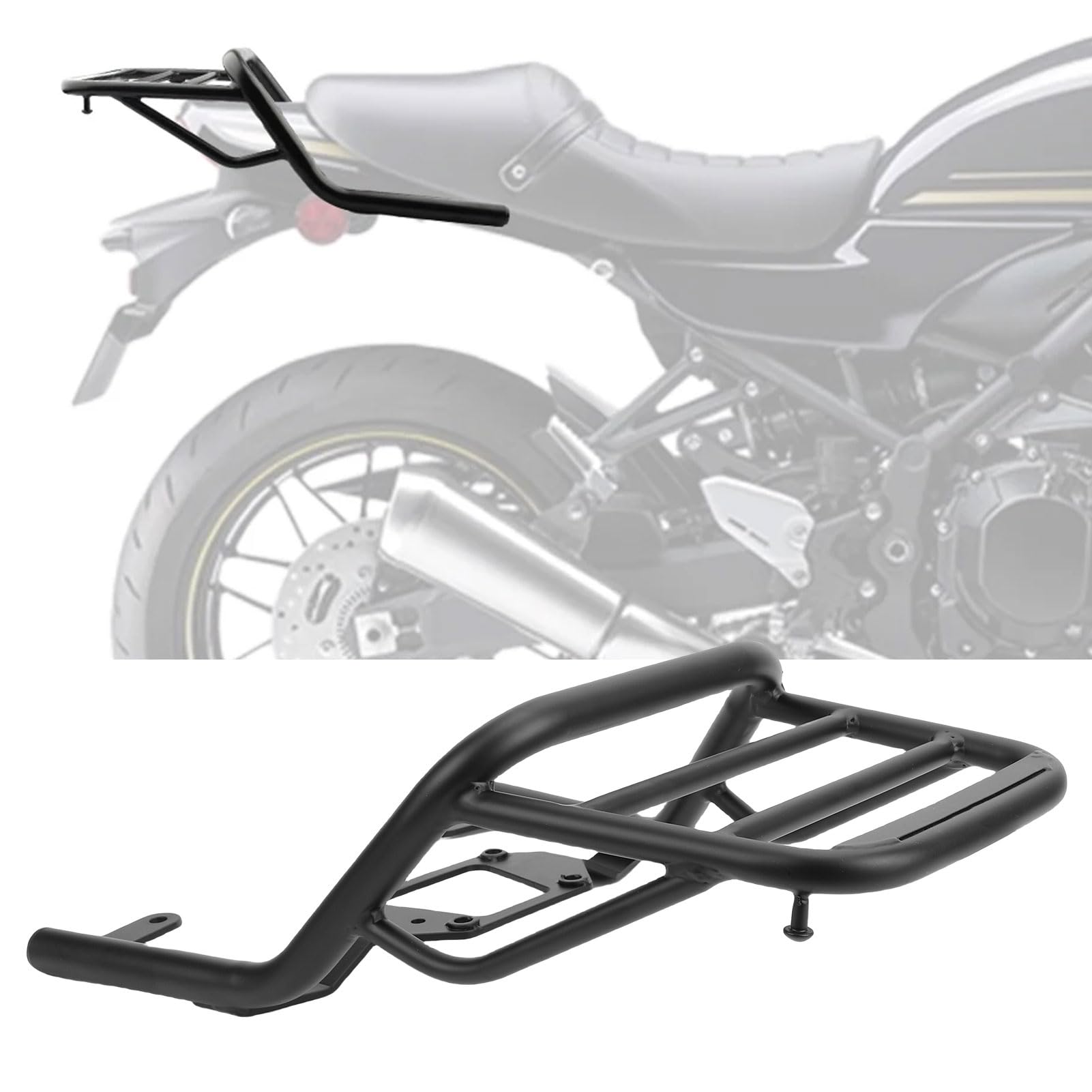 Ausla Porte-Bagages Arrière pour Moto, Support de Boîte à Casque et Porte-Bagages en Fer anodisé Résistant pour Z900 RS 2018-2024