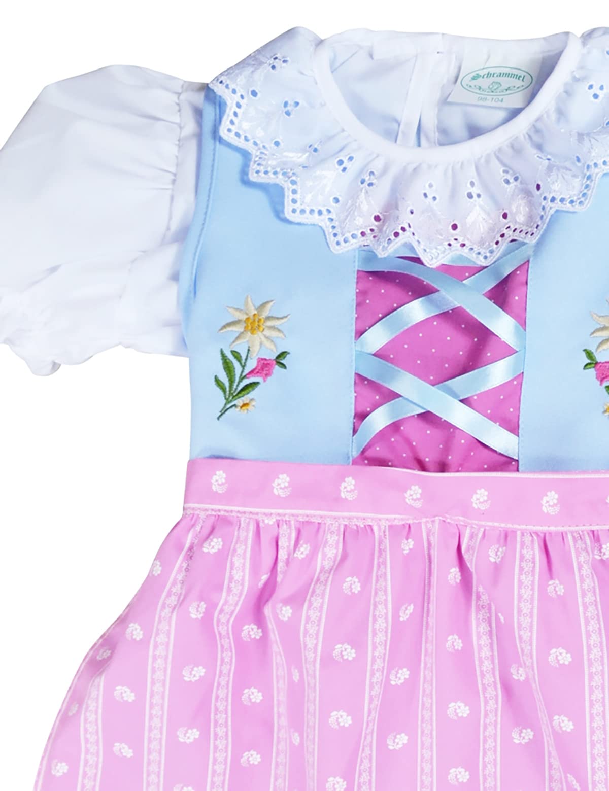 Schrammel Kinderdirndl Schürze mit Blumenrankerl Kinder Dirndl für Festtag