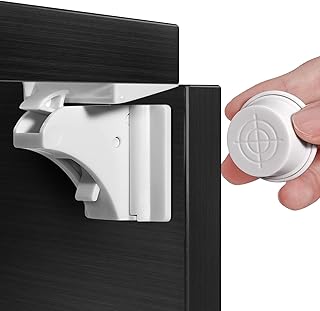 Magnetisches Schrankschloss, Kindersicherung Schrank 12 Schlösser + 3 Schlüssel, Kindersicherung Schrank Schubladensicherung ohne Bohren - Weiß