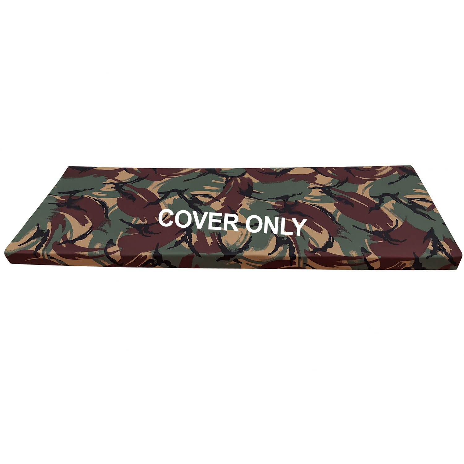 Replacement Cover for Rattan Patio Iceni Bench Cushion – 100% Polyester Water-Resistant Indoor/Outdoor Seat Pad Zip Cover Only (Foam Not Included) (Army Camouflage, 118 x 40 x 5cm(47x16x2"))
